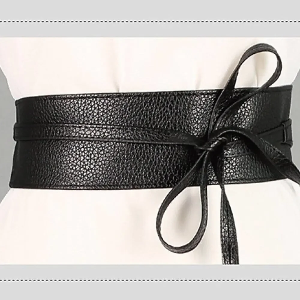 2/$30 NEW Boho Gypsy Wrap Around Waist Belt Black Pretty Obi